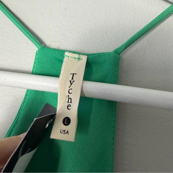 NWT Tyche Green Racerback Spaghetti Strap Tank Top Large - Picture 5 of 6